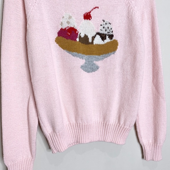 Rachel Antonoff Banana Split Alpaca Wool Blend Sweater (Sz S) Light Pink - Picture 7 of 13